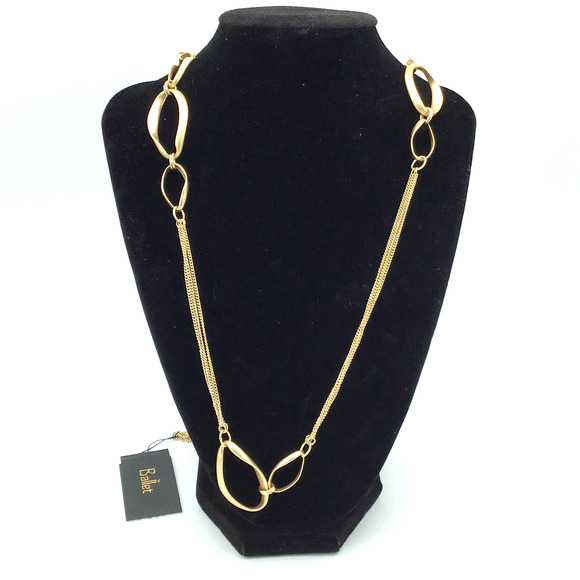 Ballet Brushed Gold Necklace - Picture 1 of 4
